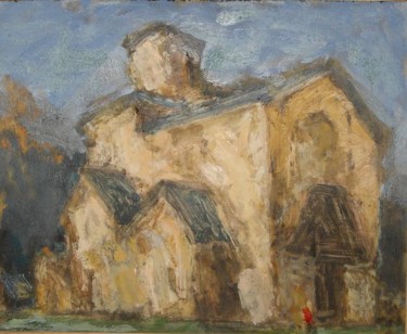 Painting titled "Monastery" by Stojan Pačov, Original Artwork