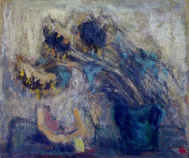 Painting titled "Stojan Pačov- sunfl…" by Stojan Pačov, Original Artwork, Oil