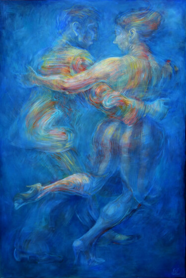 Peinture intitulée "Improved tango" par Egle Colucci, Œuvre d'art originale, Huile
