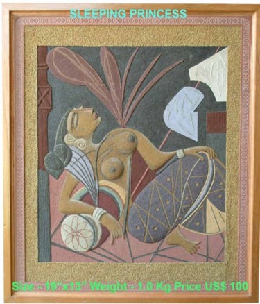 Painting titled "Sleeping princess" by Himantha Karunarathne, Original Artwork