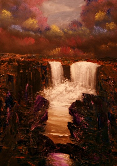 Schilderij getiteld "Fall River II" door David Snider, Origineel Kunstwerk
