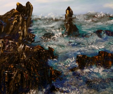 Painting titled "Pirate Cove" by David Snider, Original Artwork, Oil