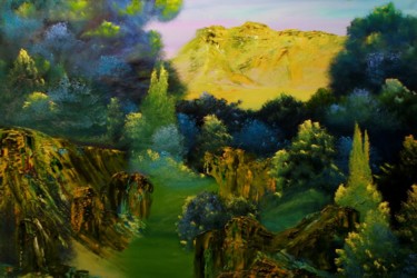 Schilderij getiteld "In the Valley" door David Snider, Origineel Kunstwerk, Olie