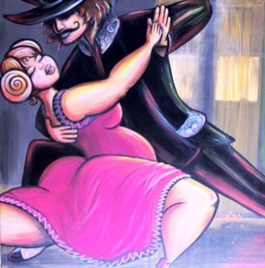 Peinture intitulée "tango" par Estelle Charrin, Œuvre d'art originale, Huile