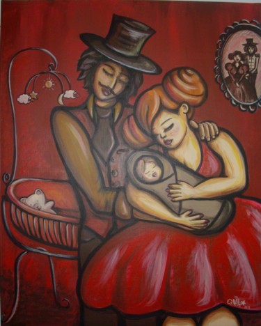 Peinture intitulée "bienvenue petit José" par Estelle Charrin, Œuvre d'art originale