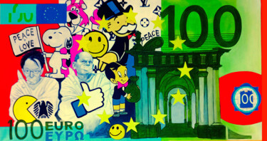 Painting titled "100 Euroschein" by Stormy Legrand Brinson (LUZID), Original Artwork, Acrylic