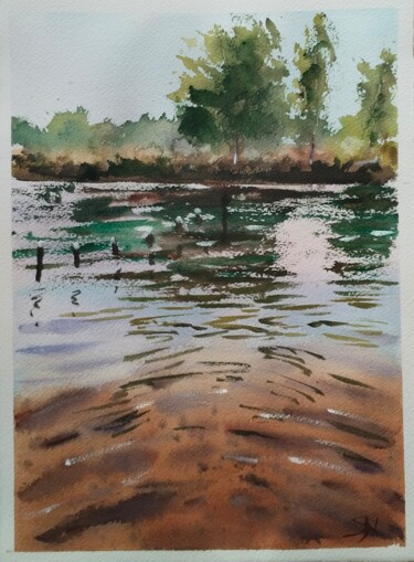 Painting titled "Reflections." by Stoyanka Nikolova, Original Artwork, Watercolor