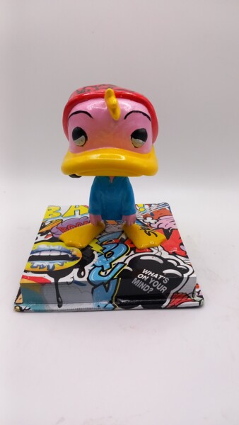 Sculpture titled "little duck tired" by Stoz, Original Artwork, Acrylic