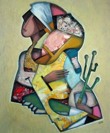 Pintura titulada ""Портрет девушки"" por Alexander Stotsky, Obra de arte original, Oleo