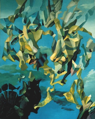 Malerei mit dem Titel "The Two Faces ("Два…" von Alexander Stotsky, Original-Kunstwerk, Öl