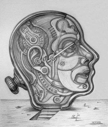 Dessin intitulée "Portrait of the wri…" par Alexander Stotsky, Œuvre d'art originale, Crayon