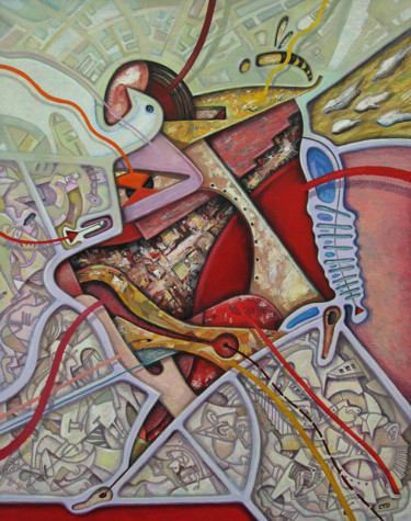 Malarstwo zatytułowany „Dragonfly , 80x100c…” autorstwa Alexander Stotsky, Oryginalna praca, Olej