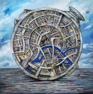 Painting titled "Moscow time, 100х10…" by Alexander Stotsky, Original Artwork, Oil
