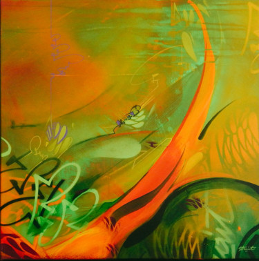 Painting titled "ECLOSION" by Strait Faya, Original Artwork, Acrylic