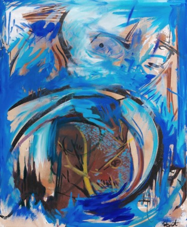 Peinture intitulée "WOOD HEART" par Strait Faya, Œuvre d'art originale, Huile