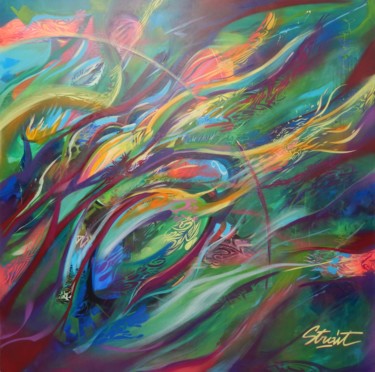 Painting titled "EVASION" by Strait Faya, Original Artwork, Acrylic
