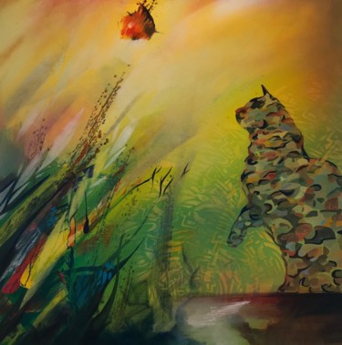 Peinture intitulée "CHAT INFLUENCE" par Strait Faya, Œuvre d'art originale, Acrylique
