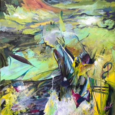 Painting titled "ESPRIT EN RIVIERE" by Strait Faya, Original Artwork, Acrylic