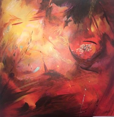 Картина под названием "PENSEE JOALINE" - Strait Faya, Подлинное произведение искусства, Акрил