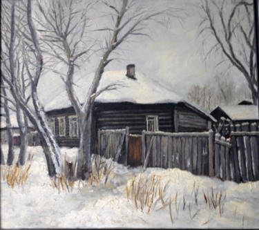 Peinture intitulée "Хмурая зима" par Igor Bochkarev (I B), Œuvre d'art originale, Huile