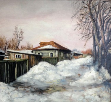 Peinture intitulée "Улица Вокзальная" par Igor Bochkarev (I B), Œuvre d'art originale, Huile