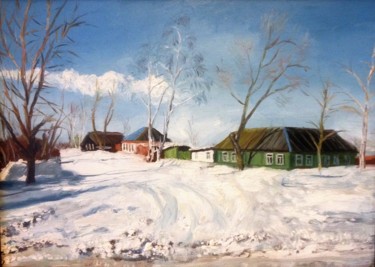 Картина под названием "Посёлок Туть" - Игорь Бочкарев (И.Б.), Подлинное произведение искусства, Масло