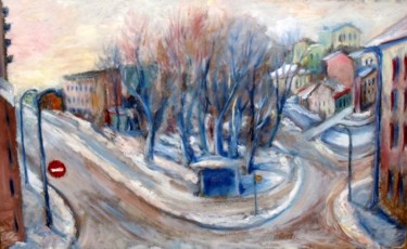 Картина под названием "Городской пейзаж" - Игорь Бочкарев (И.Б.), Подлинное произведение искусства, Масло