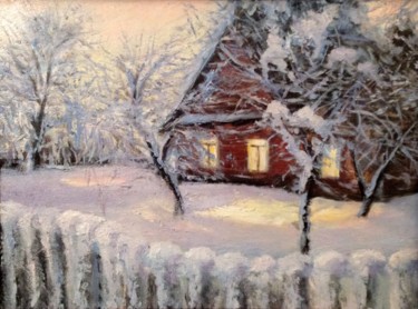 Картина под названием "Морозно" - Игорь Бочкарев (И.Б.), Подлинное произведение искусства, Масло