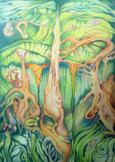 Drawing titled "Rain forest" by Michael Stransky, Original Artwork, Other