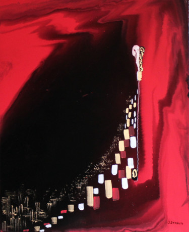 Malarstwo zatytułowany „Hommage à Klimt” autorstwa Jacques Strauss, Oryginalna praca, Lakier Zamontowany na Drewniana rama n…