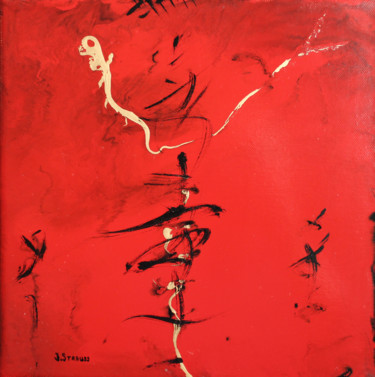 Pittura intitolato "dragon-dor-30-x-30.…" da Jacques Strauss, Opera d'arte originale