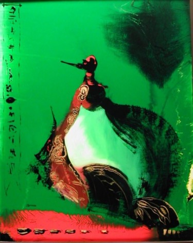 Pintura intitulada "L'Oiseau en Majesté" por Jacques Strauss, Obras de arte originais