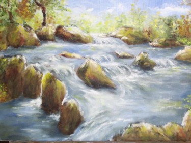 Peinture intitulée "la rivière" par Géraldine Streichert, Œuvre d'art originale, Huile