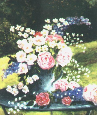 Peinture intitulée "bouquet de fleurs" par Géraldine Streichert, Œuvre d'art originale, Huile