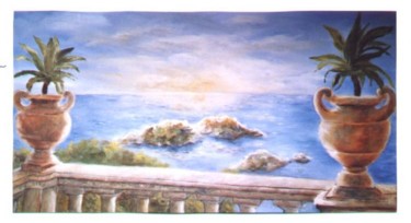 Peinture intitulée "matin sur les îles" par Géraldine Streichert, Œuvre d'art originale, Huile