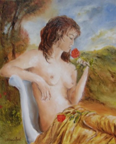 Painting titled "romantisme" by Géraldine Streichert, Original Artwork, Oil