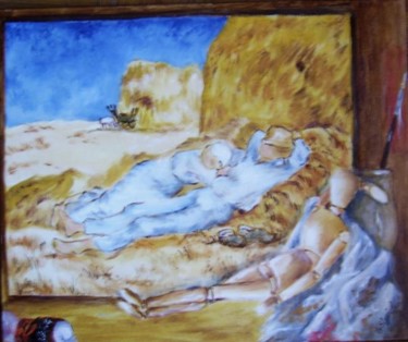 Peinture intitulée "le repos chez Van G…" par Géraldine Streichert, Œuvre d'art originale, Huile
