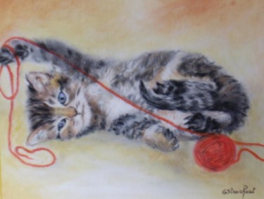 Peinture intitulée "jeu de chaton" par Géraldine Streichert, Œuvre d'art originale