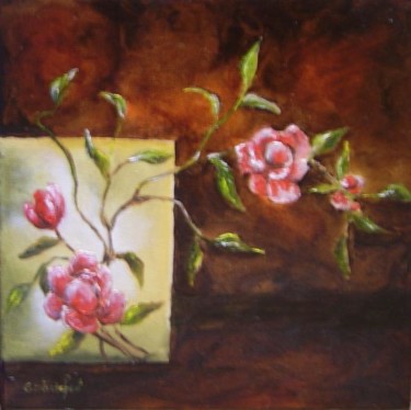 Peinture intitulée "des roses" par Géraldine Streichert, Œuvre d'art originale, Huile