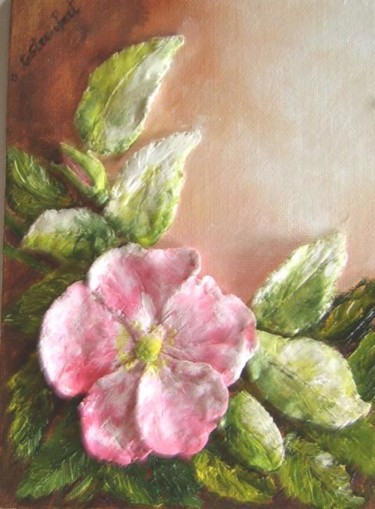 Peinture intitulée "une rose" par Géraldine Streichert, Œuvre d'art originale, Huile