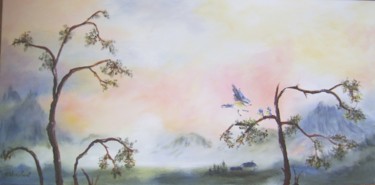Peinture intitulée "l'aurore" par Géraldine Streichert, Œuvre d'art originale, Huile