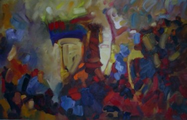 Painting titled "Двое" by Iulii Yuliy Streltsov Streltsov, Original Artwork, Oil