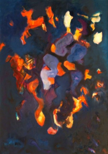 Painting titled "Конь-огонь" by Iulii Yuliy Streltsov Streltsov, Original Artwork, Oil