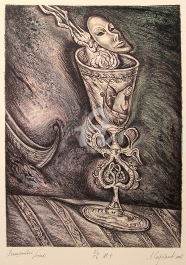 Druckgrafik mit dem Titel "Venetian winecup" von Leonid Stroganov, Original-Kunstwerk, Andere