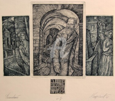 Printmaking titled "Dostoevsky" by Leonid Stroganov, Original Artwork, Other
