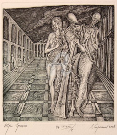 Incisioni, stampe intitolato "The Grace and the d…" da Leonid Stroganov, Opera d'arte originale, Altro