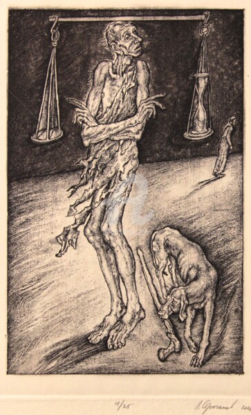 Gravures & estampes intitulée "Greed. Series Seven…" par Leonid Stroganov, Œuvre d'art originale, Eau-forte