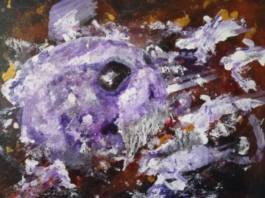 Painting titled "Skull #1" by Struup, Original Artwork, Acrylic