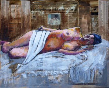 Painting titled "Venetian Woman" by Stuart Dalby, Original Artwork, Acrylic