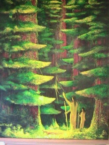 Painting titled "Thanking Nature" by Stuart C Foster, Original Artwork